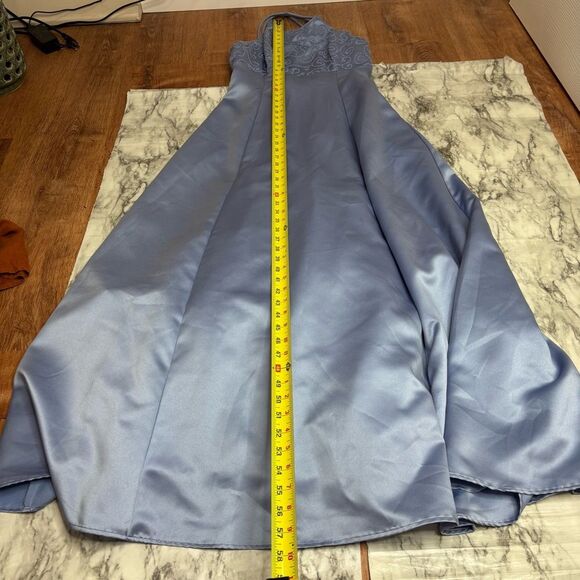 Vintage 1990s Be smart made in USA formal prom grown size 7/8 blue beaded dresss - Picture 9 of 10